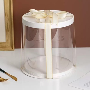 Boîte à gâteau carrée transparente à logo imprimé, simple couche, 4/6/8/10/12 pouces, vente en gros - Product Image 4