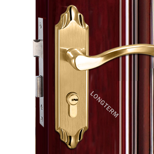 Poignées et serrures de porte SUS304 cylindre en laiton clés en laiton fournisseur ensemble de serrures de porte ensemble de poignées de verrouillage de panneau pour porte en bois - Product Image 1