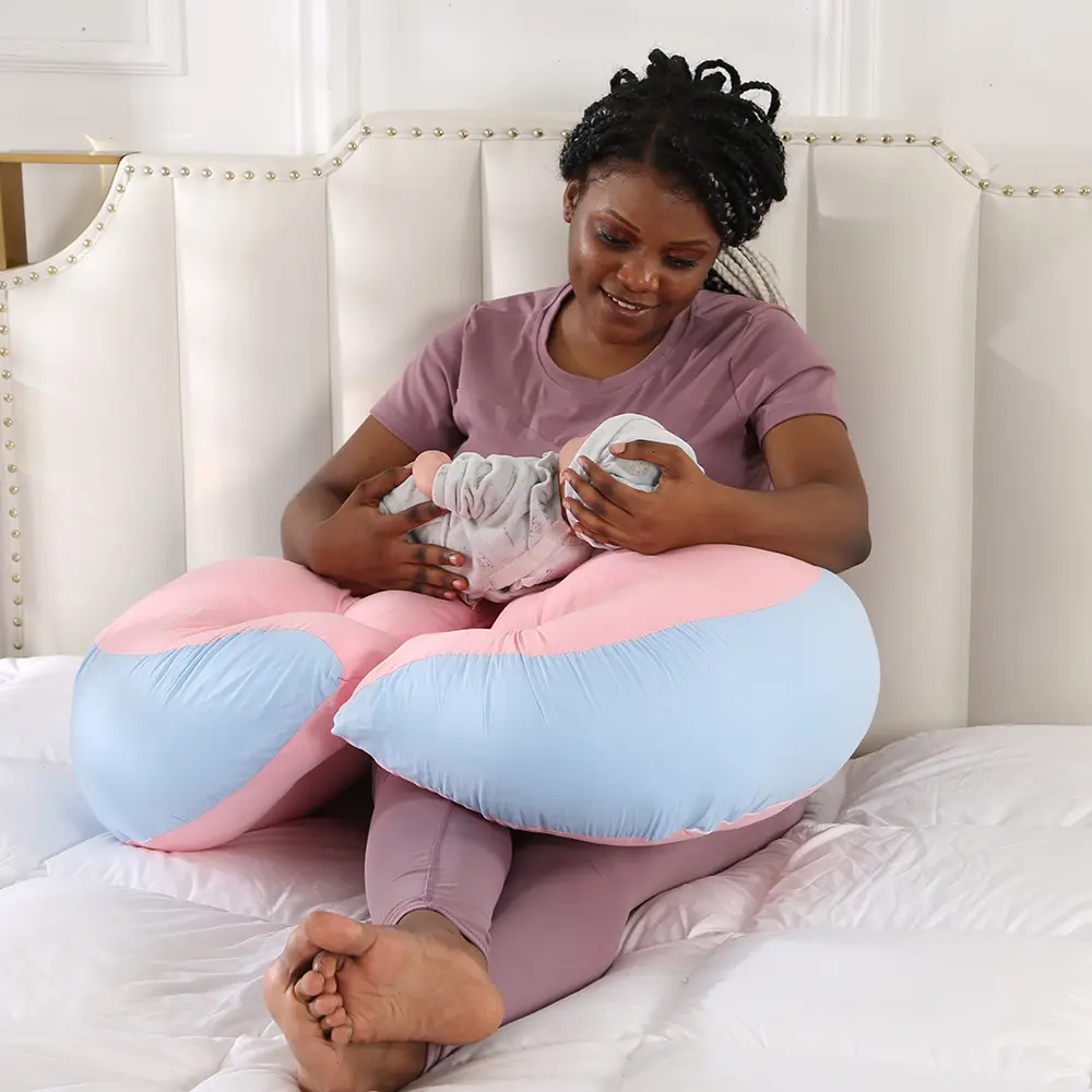 Oreiller multifonctionnel pour femmes enceintes Coussin de soutien latéral pour dormir Protéger la taille et l'abdomen Oreiller de soutien du ventre pour la grossesse et la maternité