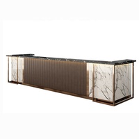 Ensemble de meubles de restaurant, table de réception en marbre de luxe personnalisée moderne et populaire, comptoirs de caisse en marbre