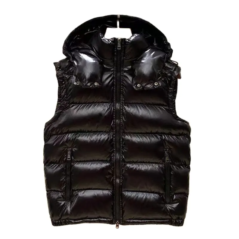 Luxury Brand Vest Winter Down Vest Ultralight Sleeveless Jacket Fashion Couple Style Large Size Hooded Vest Male