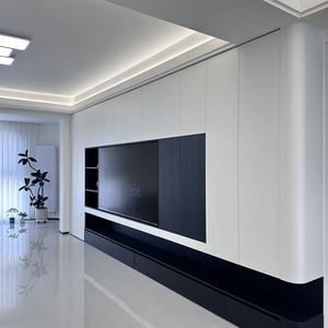 <span class=keywords><strong>Meuble</strong></span> mural <span class=keywords><strong>TV</strong></span> en bois laqué sur mesure, style minimaliste moderne <span class=keywords><strong>et</strong></span> luxueux, pour salon de villa - Product Image 4