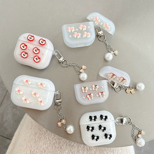 Étui pour écouteurs en TPU avec pendentif <span class=keywords><strong>papillon</strong></span> scintillant et perle pour Apple iPhone <span class=keywords><strong>Airpods</strong></span> 4, design féminin, <span class=keywords><strong>Airpods</strong></span> Pro 3, vente en gros d'usine - Product Image 3
