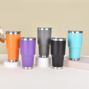 Vaso de café de acero inoxidable aislado con recubrimiento en polvo de 30 oz con logotipo personalizado al por mayor, taza de viaje, taza de agua con tapa a prueba de fugas - Product Image 1