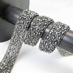 Ruban de décoration en cristal <span class=keywords><strong>blanc</strong></span> pailleté avec strass Autocollant en verre auto-adhésif pour robe chaussure - Product Image 5