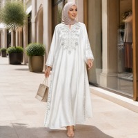 Abaya longue islamique brodée sur mesure 2026, coupe ample et décontractée, vêtement pour femme pleine longueur, service OEM