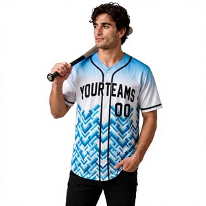 เสื้อเบสบอลแบบมีกระดุม ระบายอากาศได้ดี ไซส์ใหญ่พิเศษ พิมพ์ลายแบบ Sublimation แขนสั้น สำหรับผู้ชาย ผู้หญิง และผู้ใหญ่ เสื้อกีฬา โพลีเอสเตอร์ 100% ขายส่ง - Product Image 5