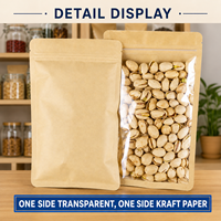 Groothandel Herbruikbare Kraft Papier Hoge Transparantie Stofdicht Voedselveilige Thee Zakjes Ritszak Opbergzak voor Gedroogde Bloemen Snacks