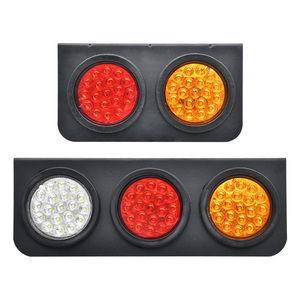 Accesorios de piezas de <span class=keywords><strong>remolque</strong></span> de camión Superbleds, 3 lámparas redondas de 4 pulgadas, kits rojos + ámbar + blancos con soporte de Metal, luz de señal trasera LED - Product Image 5