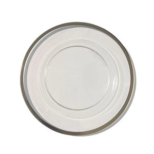 wholesale cheap plastic gold rim clear plates for wedding party Decoration charger plates 13inch