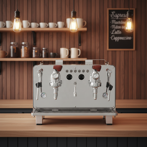 Machine à café expresso professionnelle à double groupe KE-200Pro avec pompe rotative, contrôle du débit électrique et bouton tactile pour café - Product Image 6