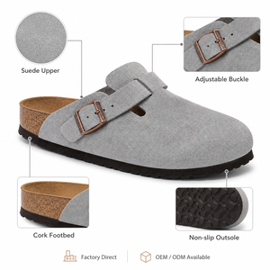 Sandali Zoccoli da <span class=keywords><strong>Donna</strong></span> in Pelle con Suola in <span class=keywords><strong>Sughero</strong></span>, <span class=keywords><strong>Ciabatte</strong></span> Slip-on Fornite Direttamente dalla Fabbrica - Product Image 2