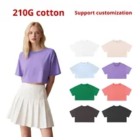Crop top pour sports de plein air, danse, yoga, 100% coton, coupe ample sexy, fitness, manches courtes, t-shirts courts pour femmes