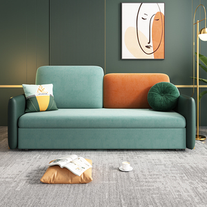 Modern Eco-Friendly Square Cotton Green Foldable Storable <b>Sofa</b> <b>Bed</b> Set for Hotel Rooms Lobbies Homes - Product Image 4