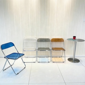 Kursi Hotel Akrilik dengan Ketinggian yang Dapat Disesuaikan, Bangku Lipat Modern untuk Rumah Kantor, Mewah Ringan - Product Image 4