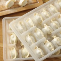 Dumplings Vegetarianos de Cebollino y Huevo Sanquan, Congelados, Estilo Chino, Salados, Bolsa de 1000g