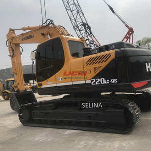Excavatrice sur chenilles Hyundai 220LC-9s d'occasion de haute qualité, 22 tonnes, pelle d'occasion avec vanne hydraulique Kawasaki à vendre - Product Image 4