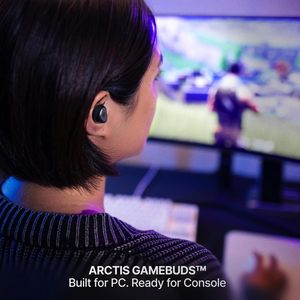 หูฟังเกมมิ่งไร้สาย SteelSeries <span class=keywords><strong>Arctis</strong></span> GameBuds 2.4GHz <span class=keywords><strong>5</strong></span>.3 ANC IP55 กันน้ำ เล่นได้นาน 40 ชั่วโมง - Product Image 2