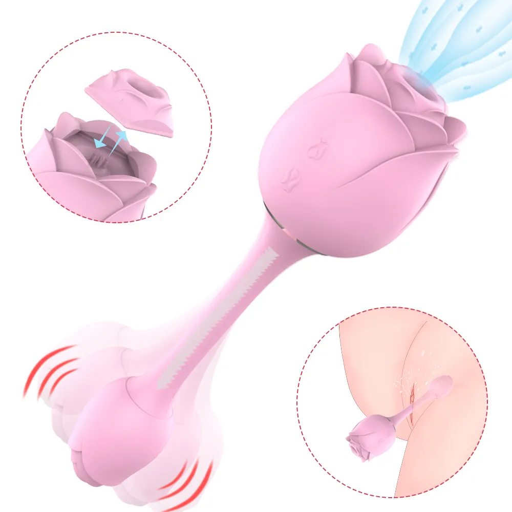 Showme New Arrival Two Head Wand Rose Quartz Sonic Suction Vibrator For Wholesale