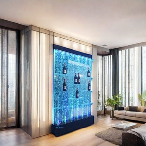 Modern Indoor Water Wall <b>Aquarium</b> Decorative Bubble Screen Hanging Panel Factory Direct Acrylic <b>LED</b> Water Feature Movable Room - Product Image 4