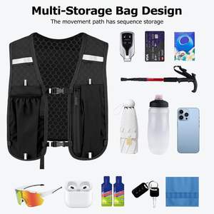 Chaleco de Hidratación Ligero, Transpirable e Impermeable de Nailon de 500 ml, Reflectante, para Hombres y Mujeres, para Trail Running, Senderismo y Jogging - Product Image 5