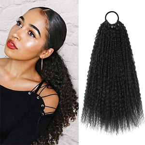 Extensions <span class=keywords><strong>de</strong></span> cheveux <span class=keywords><strong>queue</strong></span> <span class=keywords><strong>de</strong></span> <span class=keywords><strong>cheval</strong></span> bouclées crépues <span class=keywords><strong>de</strong></span> 20 pouces, tressées DIY pour femmes, tresses synthétiques afro bouclées, <span class=keywords><strong>queue</strong></span> <span class=keywords><strong>de</strong></span> <span class=keywords><strong>cheval</strong></span> - Product Image 1