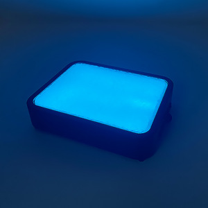 Soporte para vino iluminado con LED, bandeja cuadrada azul hielo para bar, fiesta, diseño moderno - Product Image 2