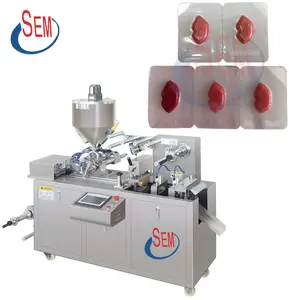 High Speed Full Automatic Flat Plate Honey chocolate paste Cosmetic Olive Oil Mini Liquid Blister Packing Machine