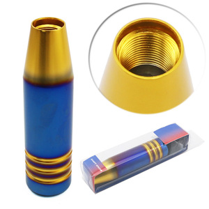 Auso-Racing Car Gear <b>Knob</b> Aluminum Gold Semi-Blued Universal <b>Shift</b> Lever Adapter 13cm Long Rustproof - Product Image 4