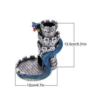Udixi phong cách retro xúc xắc tháp ngục tối và rồng biểu tượng tùy chỉnh tường Python RPG nhựa xúc xắc tháp - Product Image 6