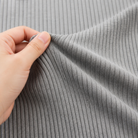 Tissu en maille côtelée rayée teinte en fil 4x2, 95% Rayonne 5% Spandex, 135cm, 270gsm, Élastique, Respirant, Anti-rétrécissement, Absorption d'humidité