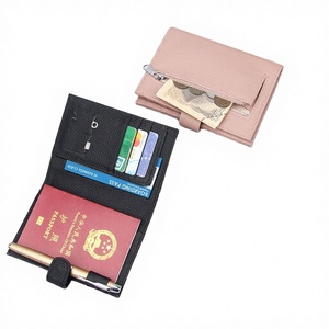 2025 New Style Lady Multifunction Passport and Document Bag RFID Blocking Genuine Leather Button Closure - Product Image 4