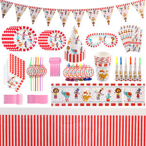 Decoraciones para Fiestas de Cumpleaños Infantiles, Juego de Vajilla con Temática de Circo, Pancarta, Plato de Papel, Vaso de Papel - Product Image 4