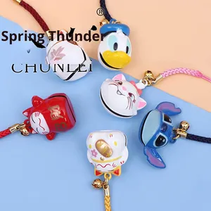 Lindo colgante de campana de dibujos animados japoneses con cordón, accesorios de campana pequeña, colgante de teléfono, llave, Correa antipérdida, aleación de Zinc ecológica - Product Image 1
