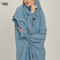 Ensemble Deux Pièces Khimar Personnalisé, Vêtement Musulman Islamique pour Ramadan, Khimar Abaya Tendance Couleur Unie