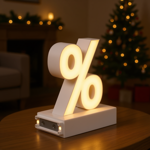 Led Percent Symbol Light 3000K Warm White Magnetic <b>Decorative</b> Lighting For Holiday <b>Table</b> <b>Top</b> Display - Product Image 2