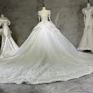 Robe de mariée féerique Jancember, nouvelle collection, style luxe léger, coupe longue et ajustée, manches longues, ornée de perles de haute qualité - Product Image 2