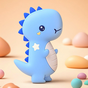 Mordedor MHC para niños, mordedor de silicona de grado alimenticio sin BPA para bebés, juguete masticable de dinosaurio, mordedor de goma para bebés