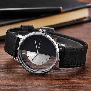 TOMI Top marque de luxe décontracté <span class=keywords><strong>montre</strong></span> en cuir pour hommes à la mode <span class=keywords><strong>montre</strong></span> à Quartz cadran Transparent montres-bracelets mode <span class=keywords><strong>montre</strong></span>-bracelet relojes - Product Image 4