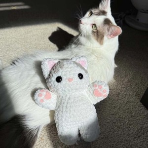 Juguete de Gato de Peluche Hecho a Mano - Adorable Gatito de Peluche con Hilo Suave, Lindo Regalo para Niños y Amantes de los Gatos, Amigurumi de Gato - Product Image 6