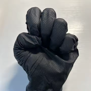 Gants en Nitrile Personnalisés Noirs et Oranges de 8 mil, Épais, Ultra-Résistants, sans <span class=keywords><strong>Latex</strong></span>, Texture Diamant pour Mécanique, Réparation Automobile et Usage Industriel - Product Image 3