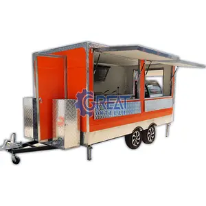 Bakery Snack China Food Hot Dog 14 Foot Push Round Spain Churro Promotion Trailer