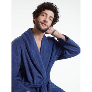 เสื้อคลุมอาบน้ำผู้ชาย SIORO ผ้าเทอร์รี่ แขนยาว ยาวถึงเข่า เนื้อนุ่ม พร้อมกระเป๋า - Product Image 3