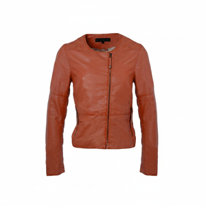 Veste en cuir d'hiver de haute qualité en gros Service OEM coupe régulière support sans col avec deux poches zippées fonctionnelles - Product Image 1