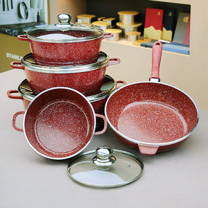 Ensemble de Cuisson de Cuisine 12 Pièces, Batterie de Cuisine Antiadhésive en Aluminium pour Mijotés avec Revêtement Antiadhésif - Product Image 3
