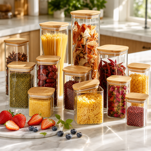 <span class=keywords><strong>Barattoli</strong></span> in Vetro di Varie Dimensioni, Contenitori per la Conservazione, Vasetti in Vetro per la <span class=keywords><strong>Cucina</strong></span>, <span class=keywords><strong>Barattoli</strong></span> per Spezie - Product Image 2