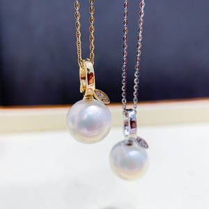 จี้เงินแท้ S925 พร้อมลูกปัดกลมขนาด 10-13 มม. อุปกรณ์ทำสร้อยคอแบบเรียบง่าย DIY พร้อมไข่มุก 31064 ชาร์ม - Product Image 3