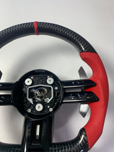 Volant sport en cuir et fibre de carbone pour <span class=keywords><strong>Mercedes</strong></span>-Benz Classe E, Classe S, CLA, W205, W213, W222, W463, Classe G, E63, G63 - Product Image 3