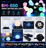Luz LED RGB Direccionable de 50 mm, Control SPI DMX, IP67 Impermeable, Iluminación Decorativa para Exteriores y Festividades