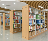 Meubles de bibliothèque en métal, étagère à livres autoportante à 5 niveaux, double face, écologique, durable, en acier, pour les écoles et les universités